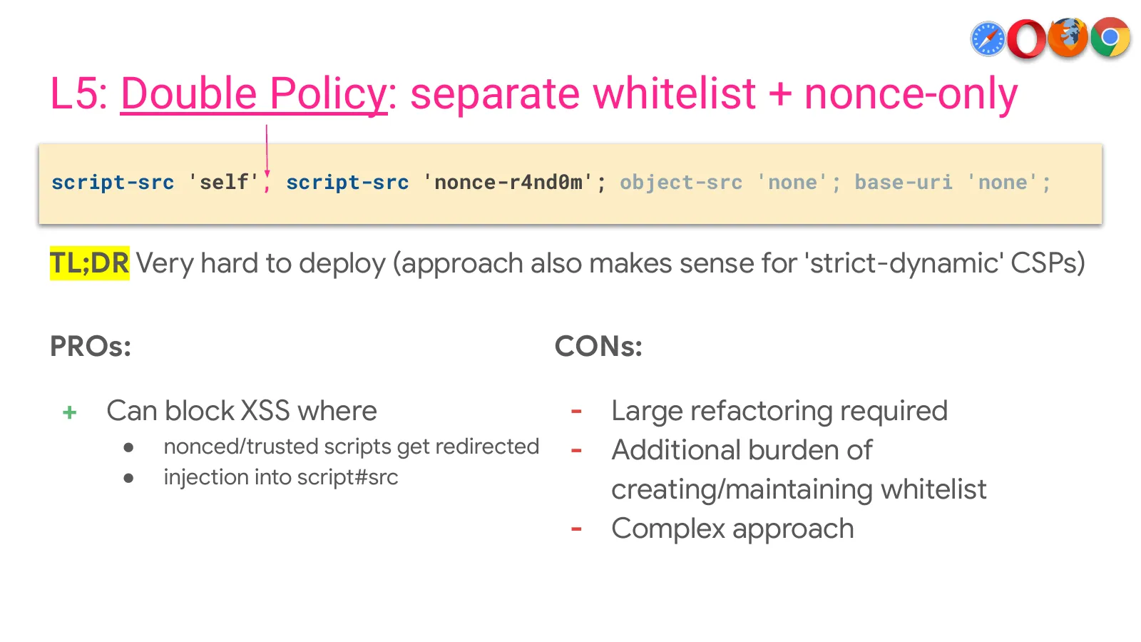 Slide 46: L5: Double Policy: separate whitelist + nonce-only