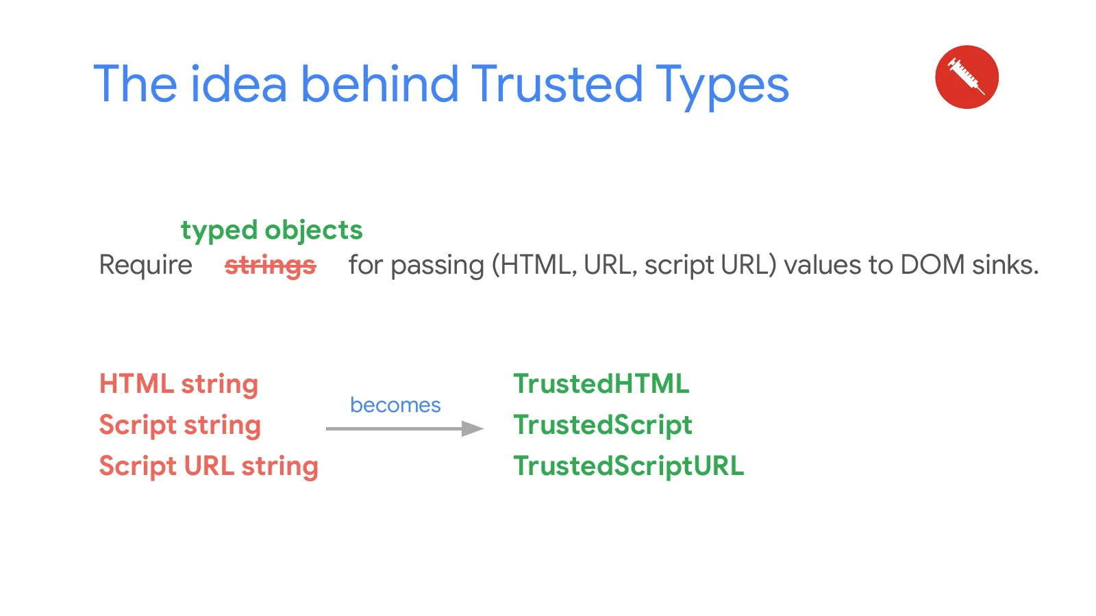 Slide 37: The idea behind Trusted Types