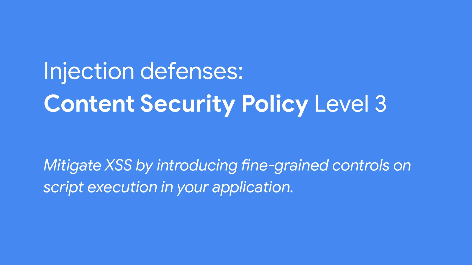 Slide 44: Injection defenses: