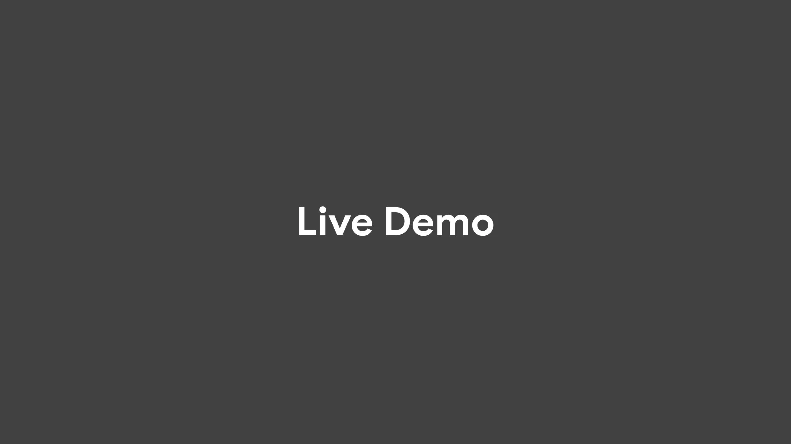 Slide 66: Live Demo