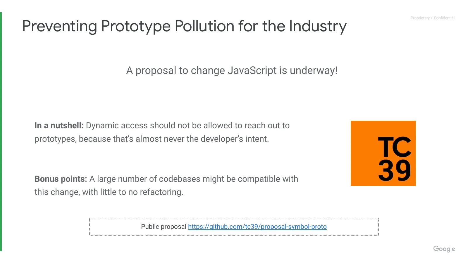 Slide 74: Preventing Prototype Pollution for the Industry