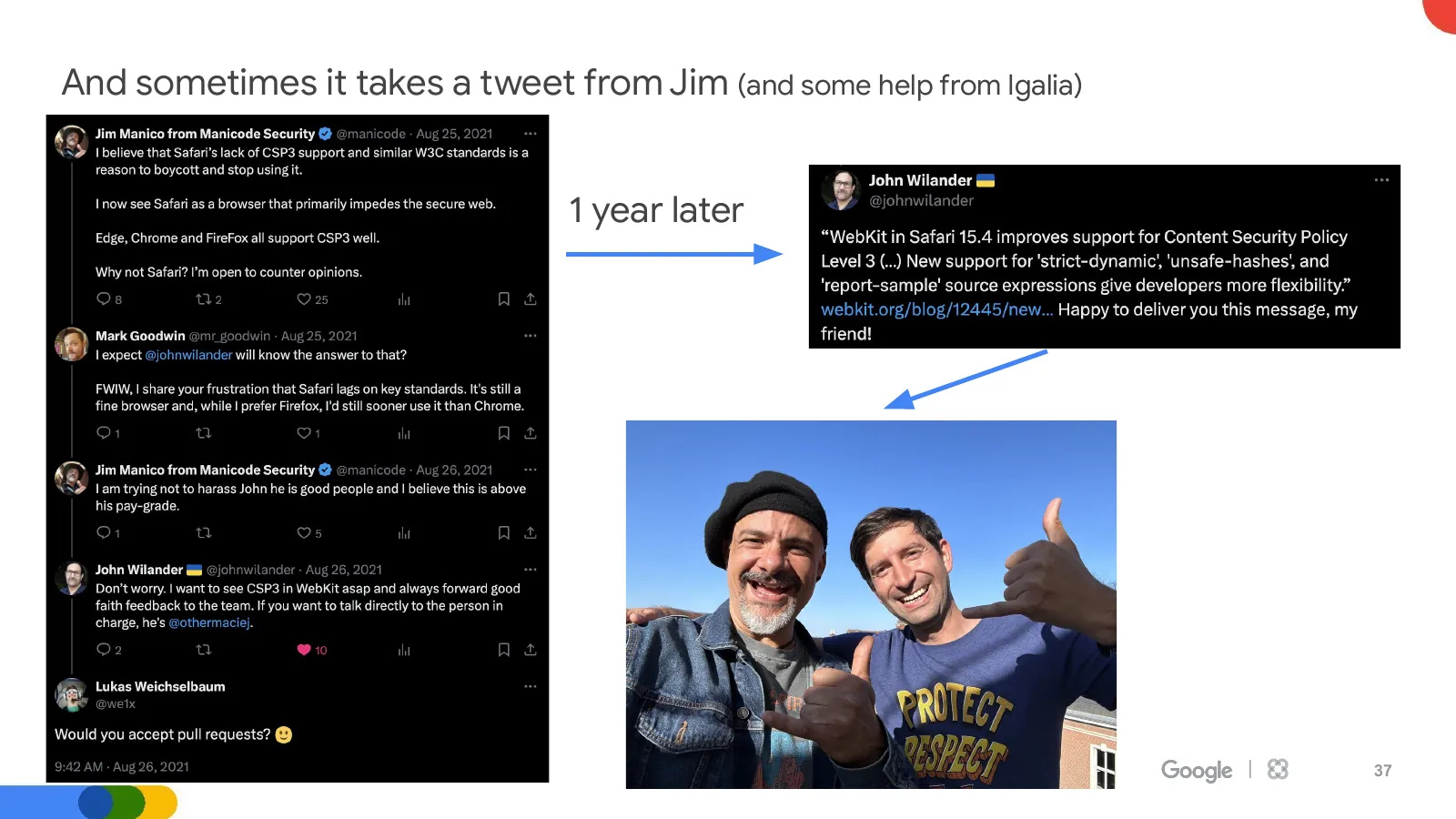 Slide 37: And sometimes it takes a tweet from Jim (and some help from Igalia)