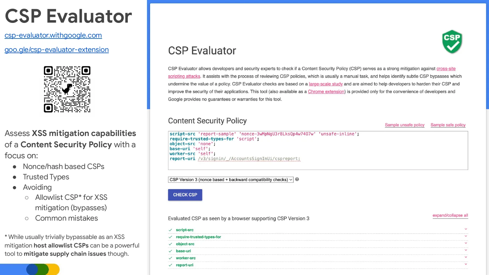 Slide 57: CSP Evaluator