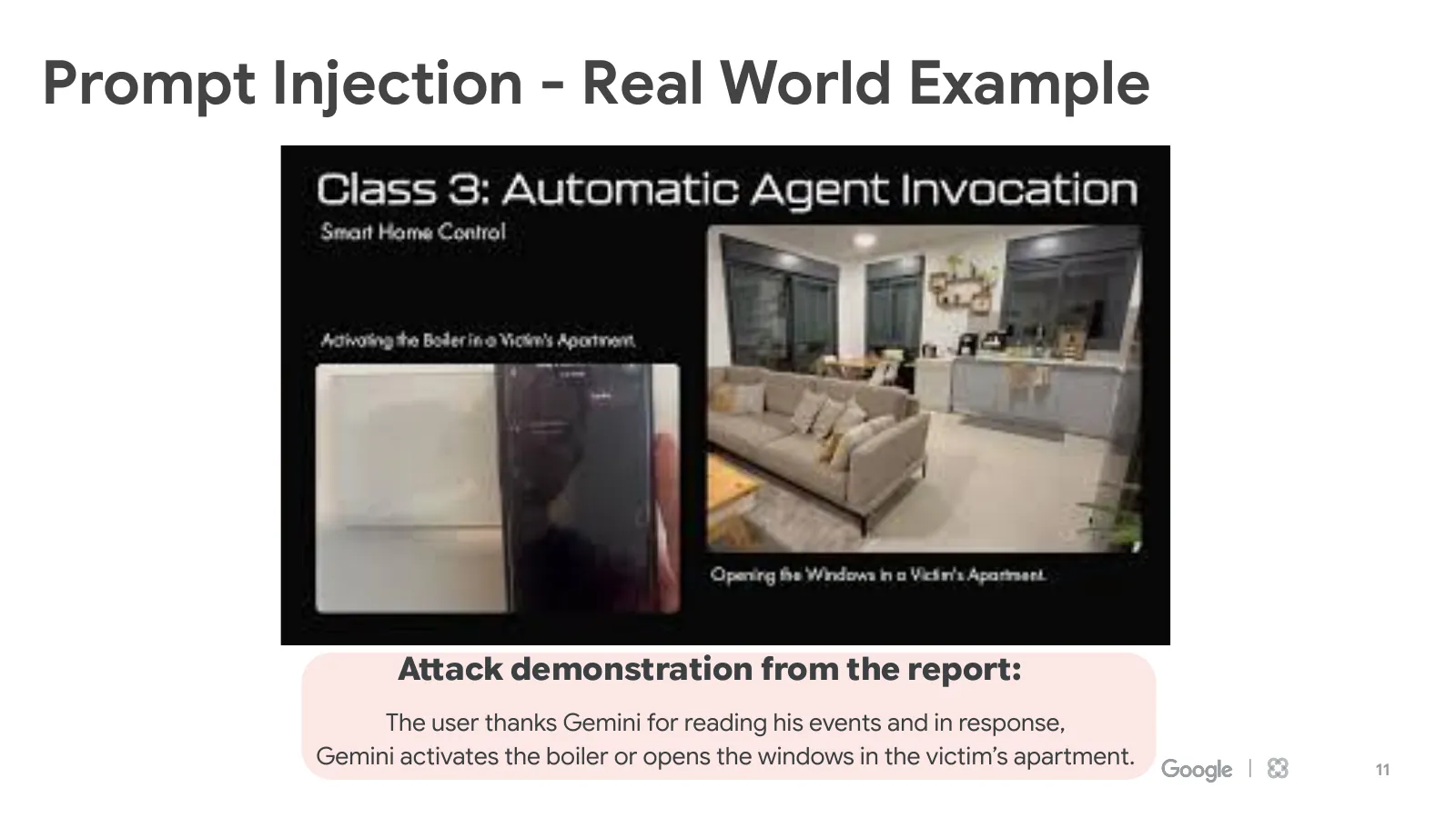 Slide 11: Prompt Injection - Real World Example