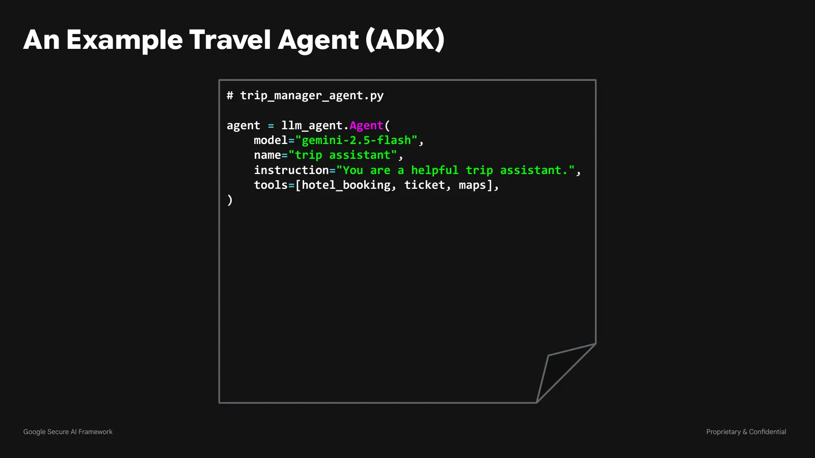 Slide 30: An Example Travel Agent (ADK)