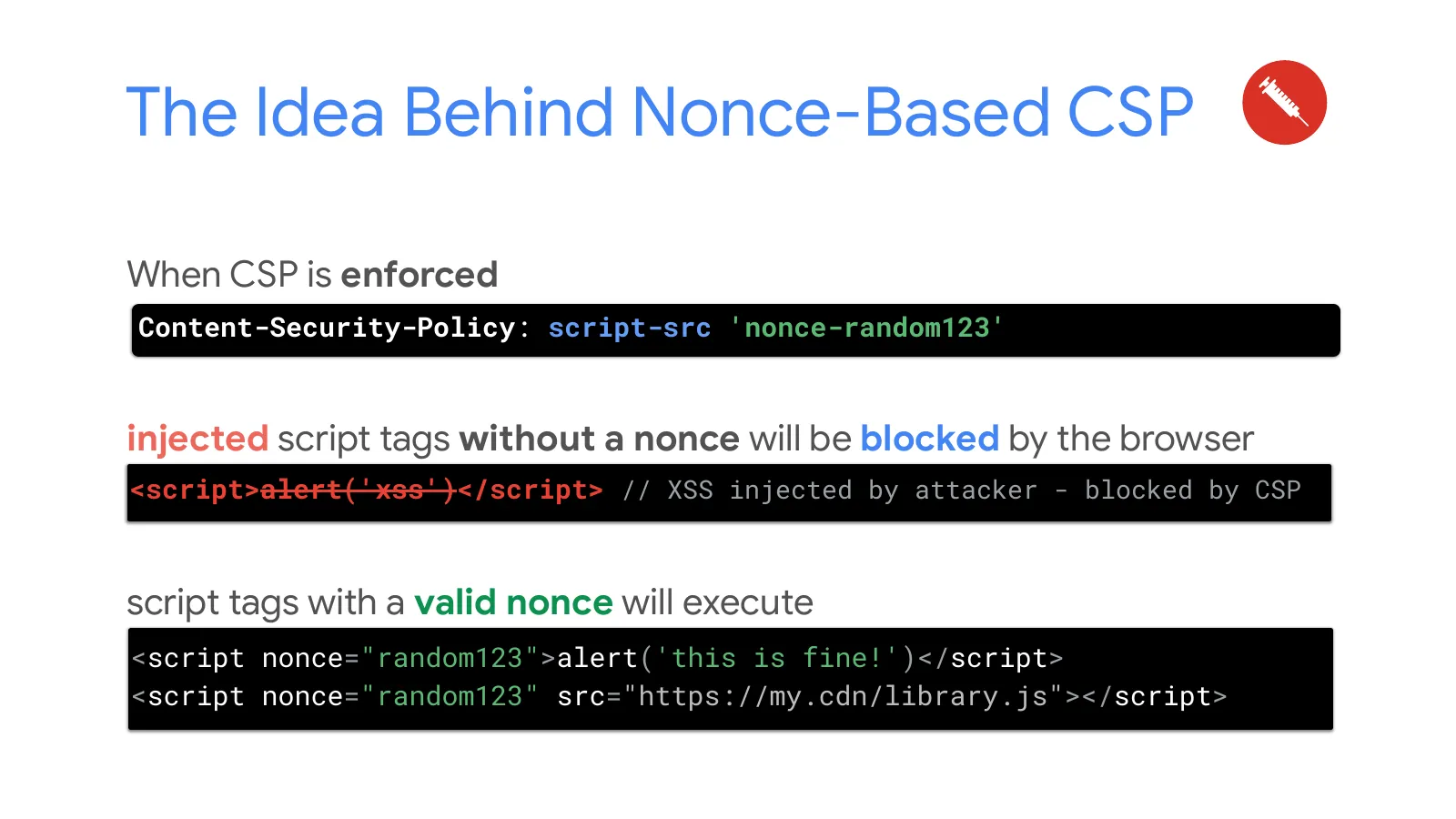 Slide 21: The Idea Behind Nonce-Based CSP