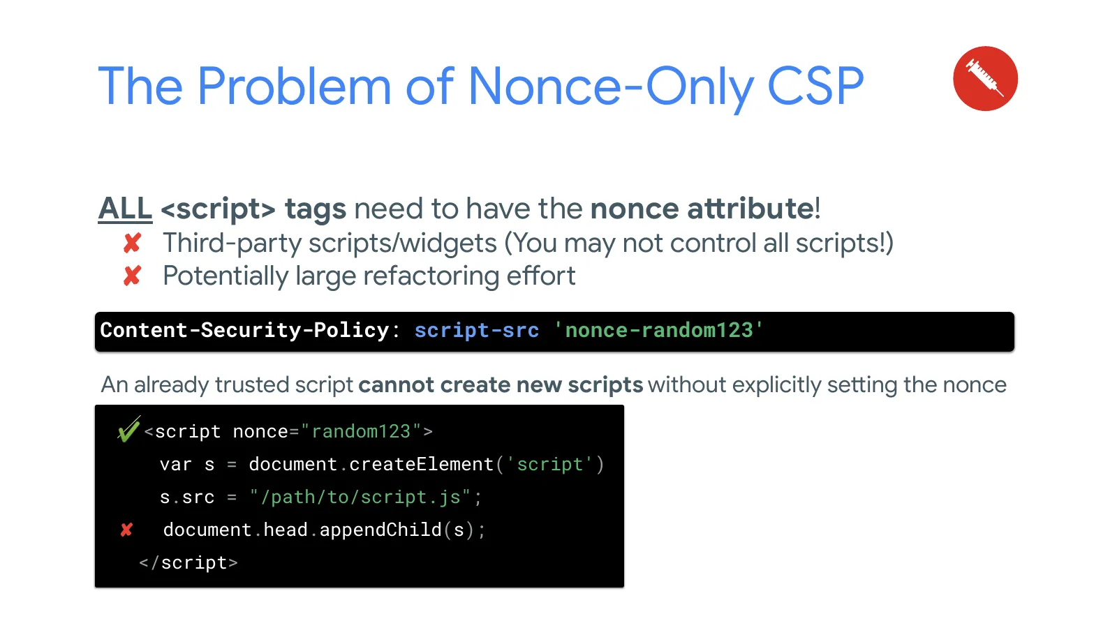 Slide 22: The Problem of Nonce-Only CSP