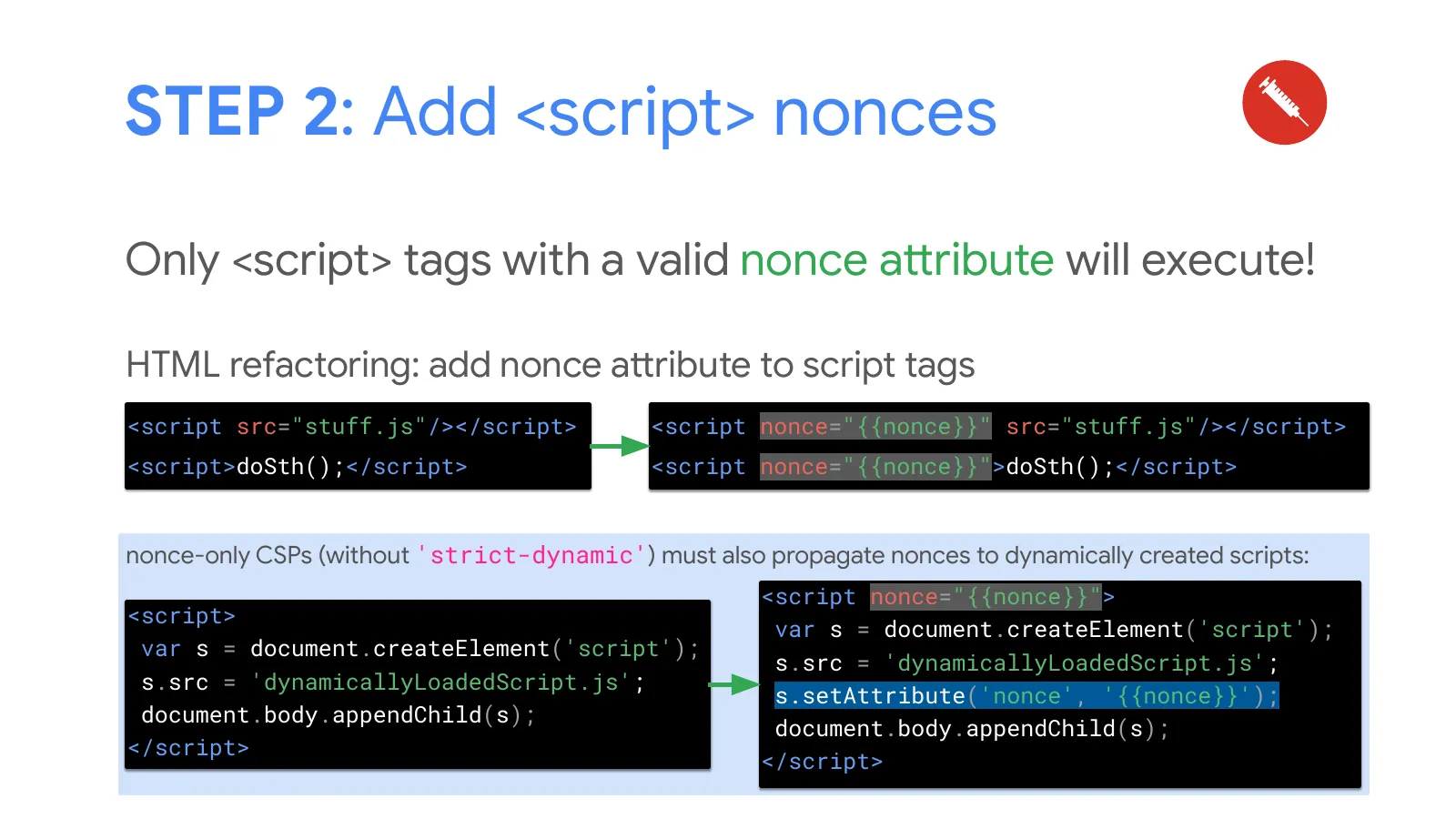 Slide 27: STEP 2: Add <script> nonces