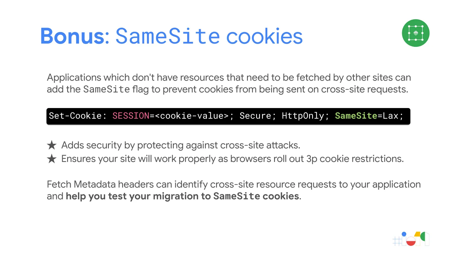 Slide 53: Bonus: SameSite cookies