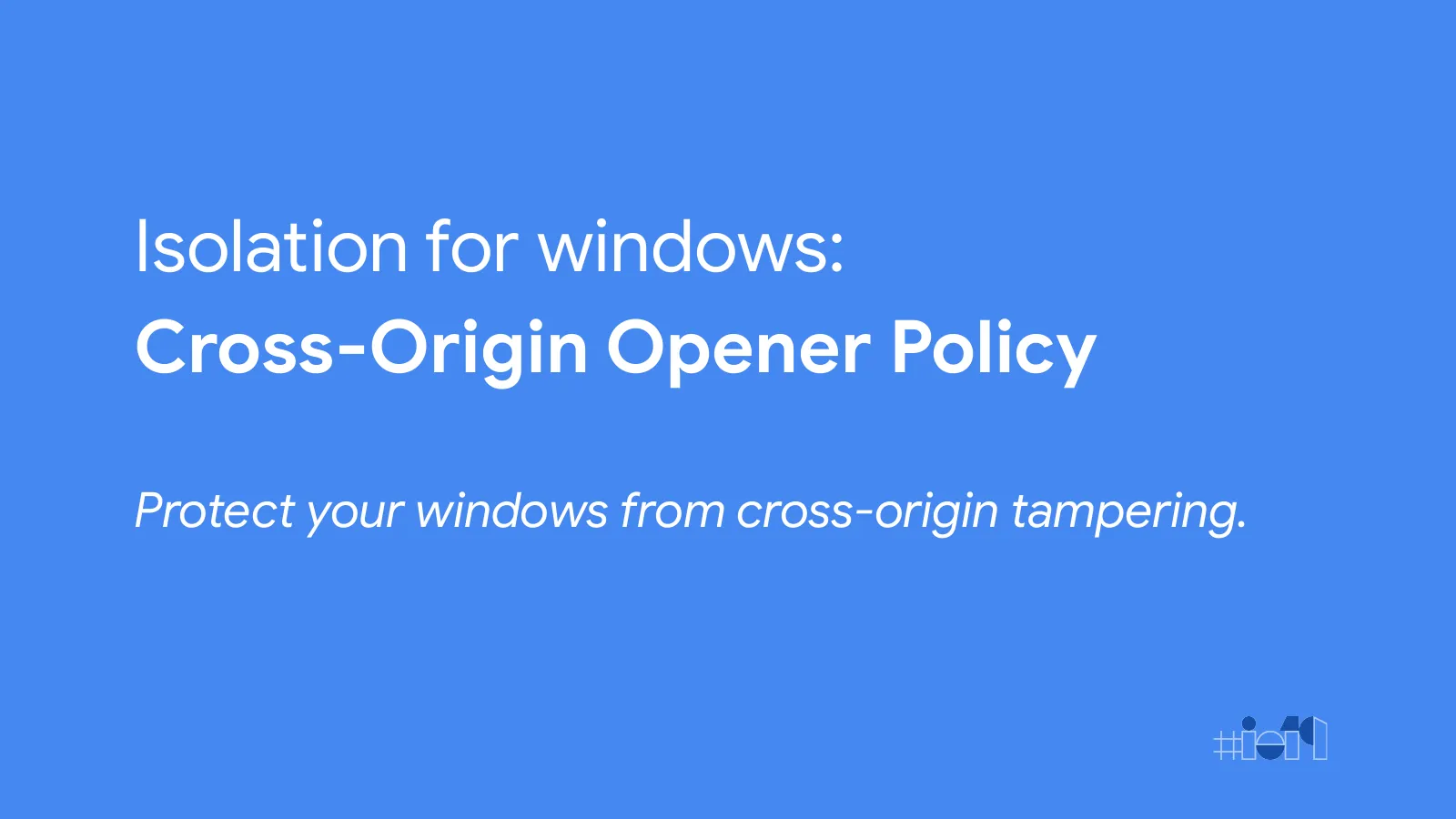 Slide 54: Isolation for windows: