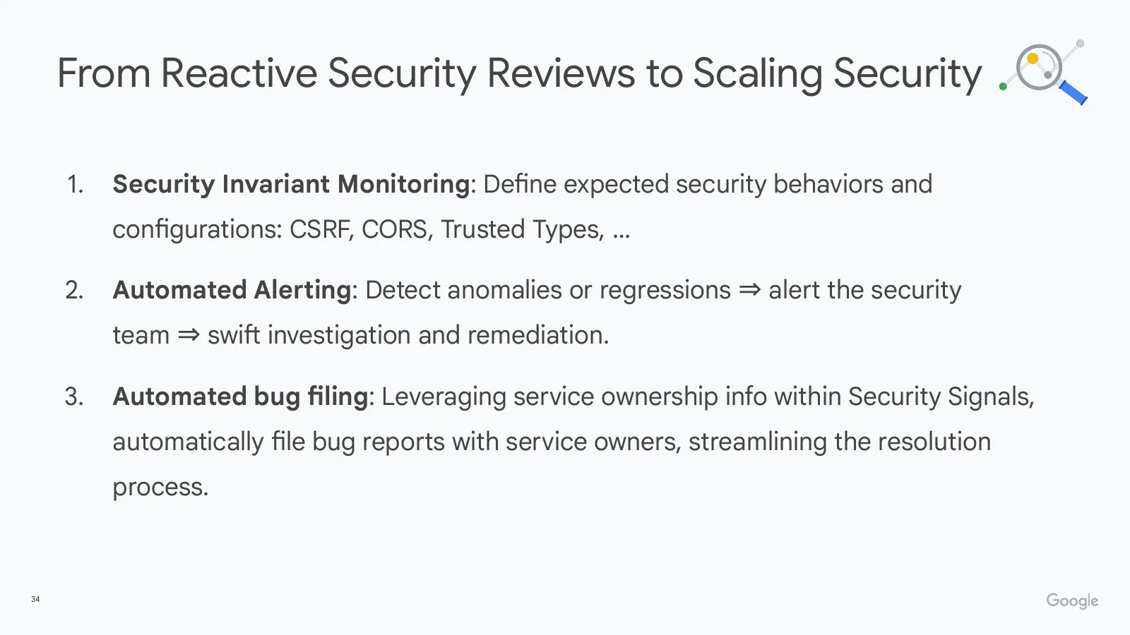 Slide 34: From Reactive Security Reviews to Scaling Security